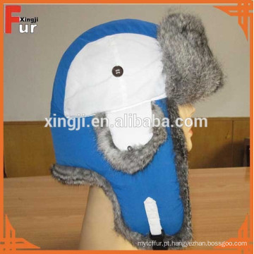 Moda de alta qualidade real chapéu de pele de coelho / chapéu de pele russa com earflap